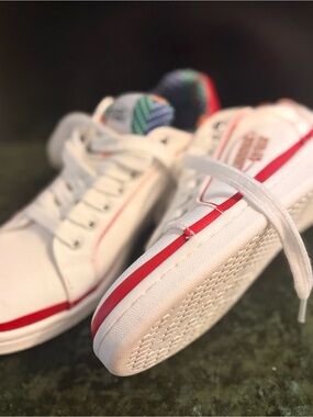Missoni White woman Sneakers with Red Trim